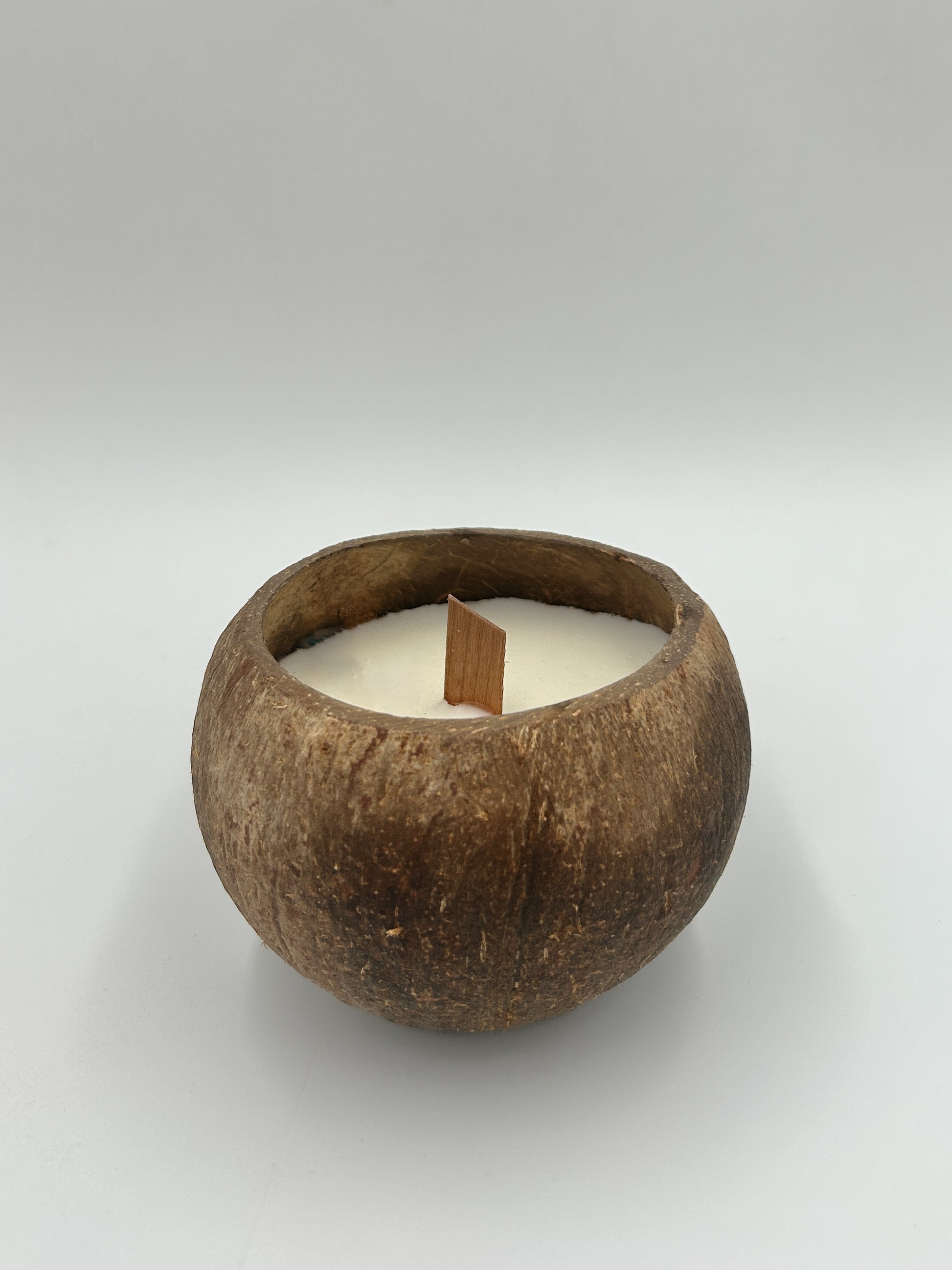 Coconut Scented Candle in Natural Coconut Shell with wooden wick