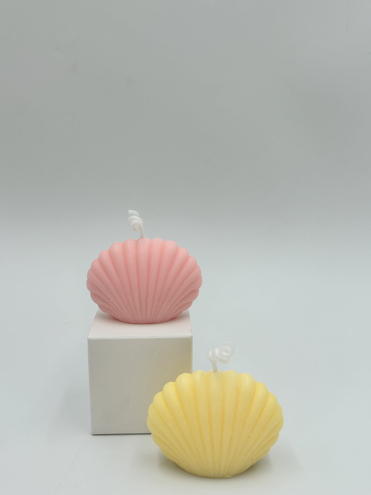 Seashell Candle Pink and Yellow