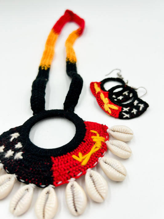 PNG Flag Necklace & Earring Set