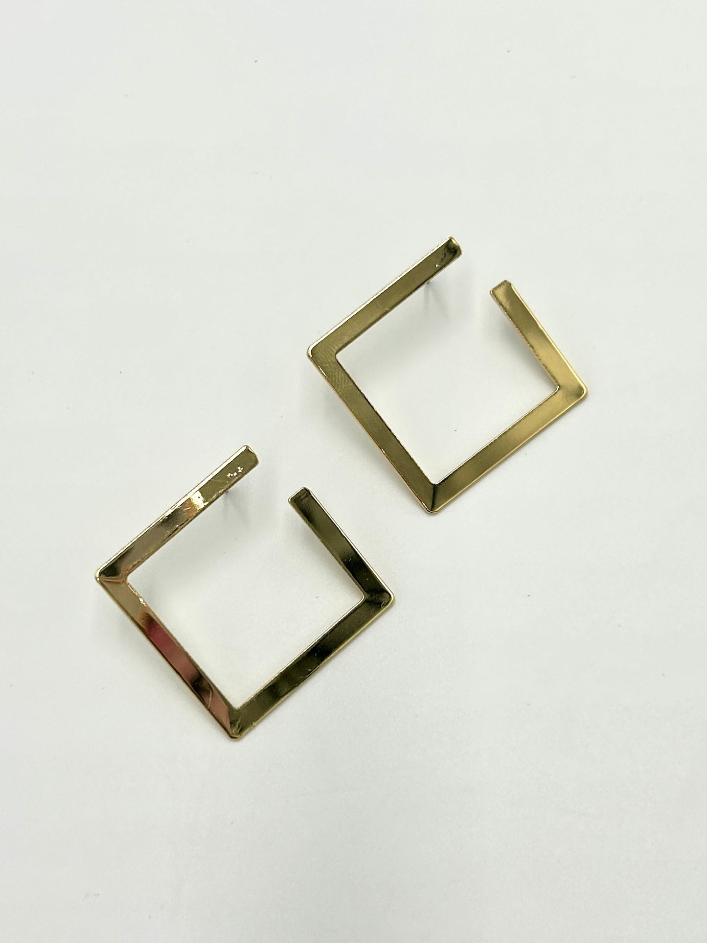 Thin Square Gold Earrings