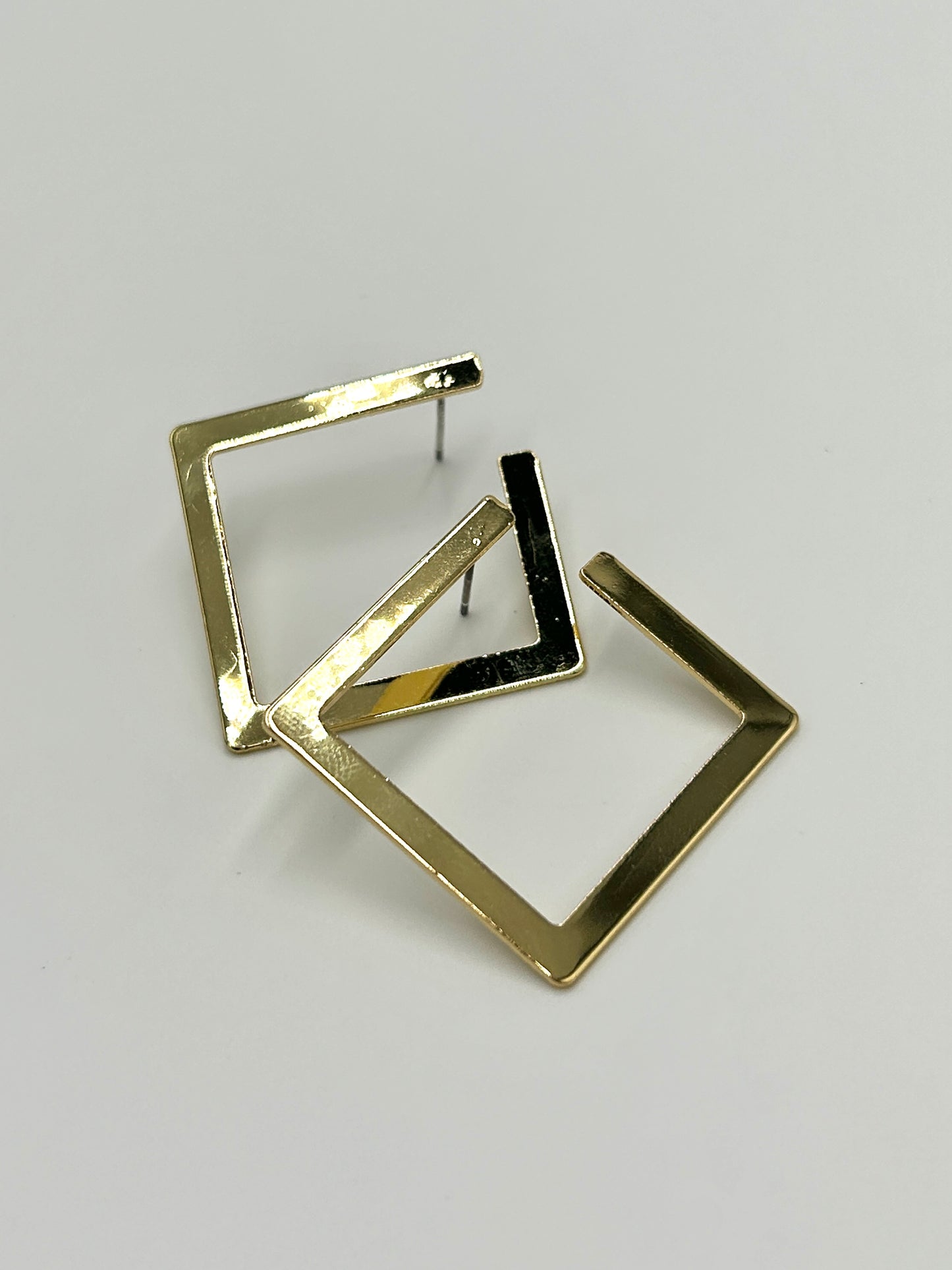 Thin Square Gold Earrings