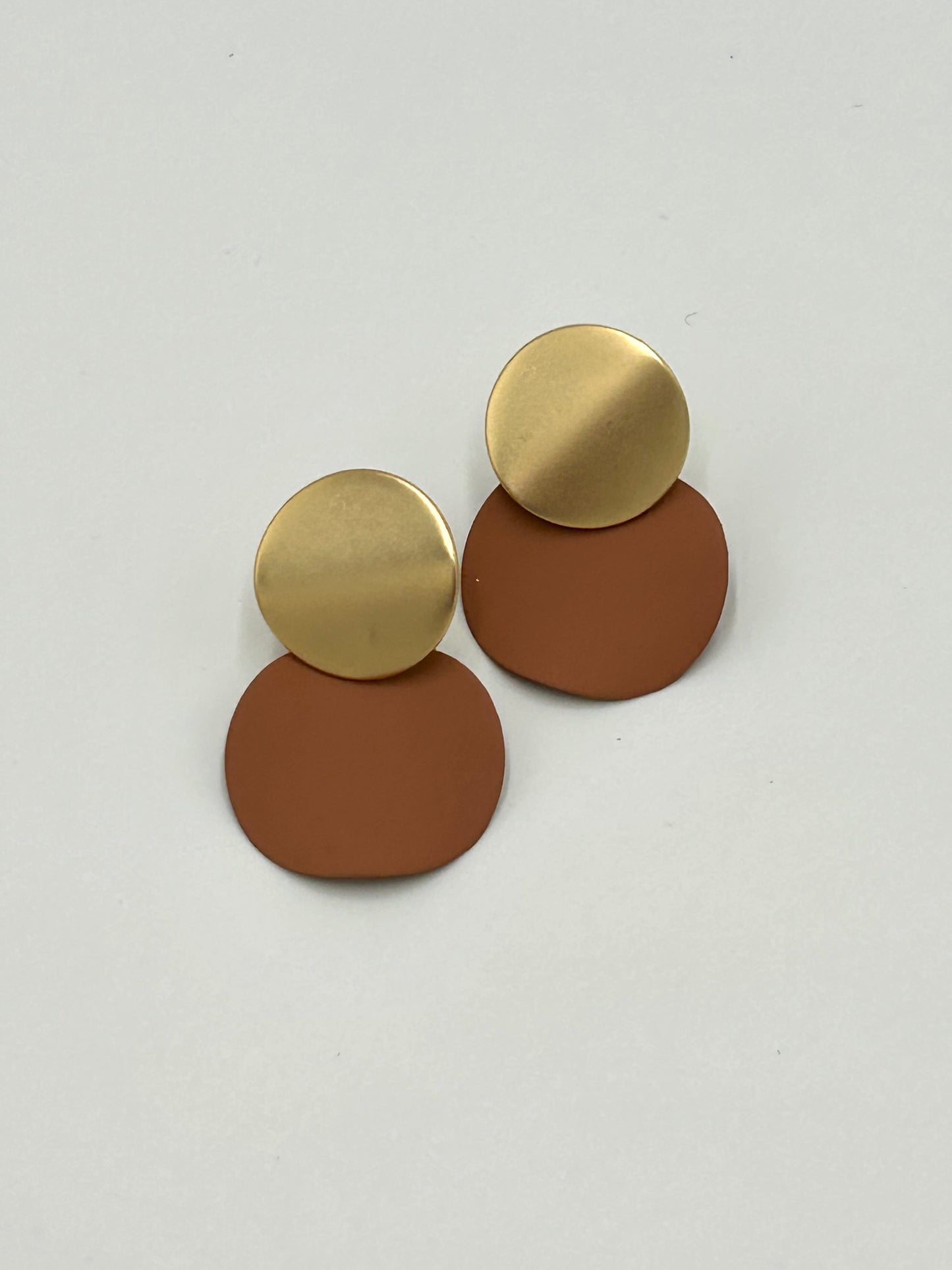 Gold and Brown Adalyn Circle Drop Earring - Brisbane