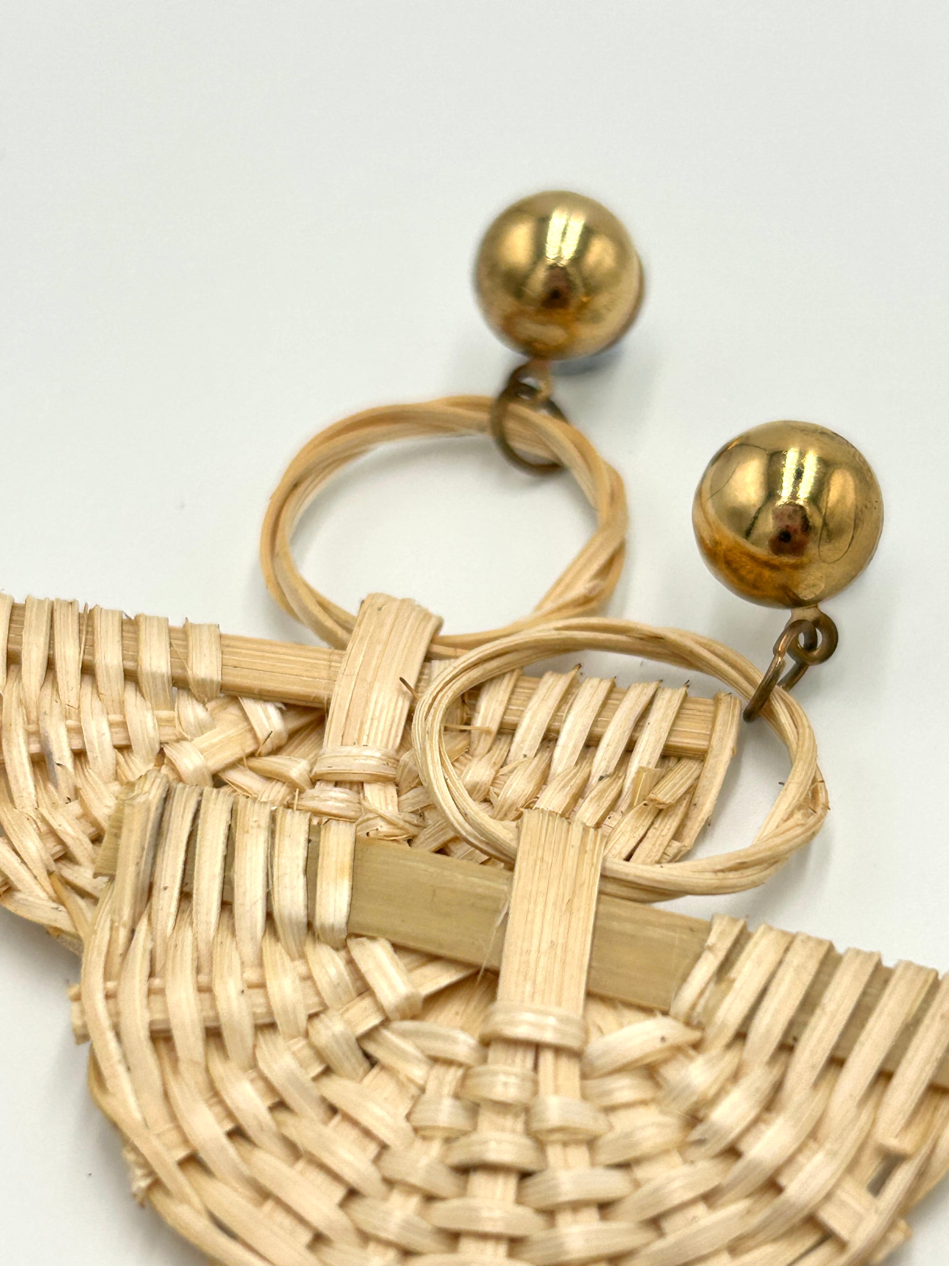 Gold and Woven Drop Earring 