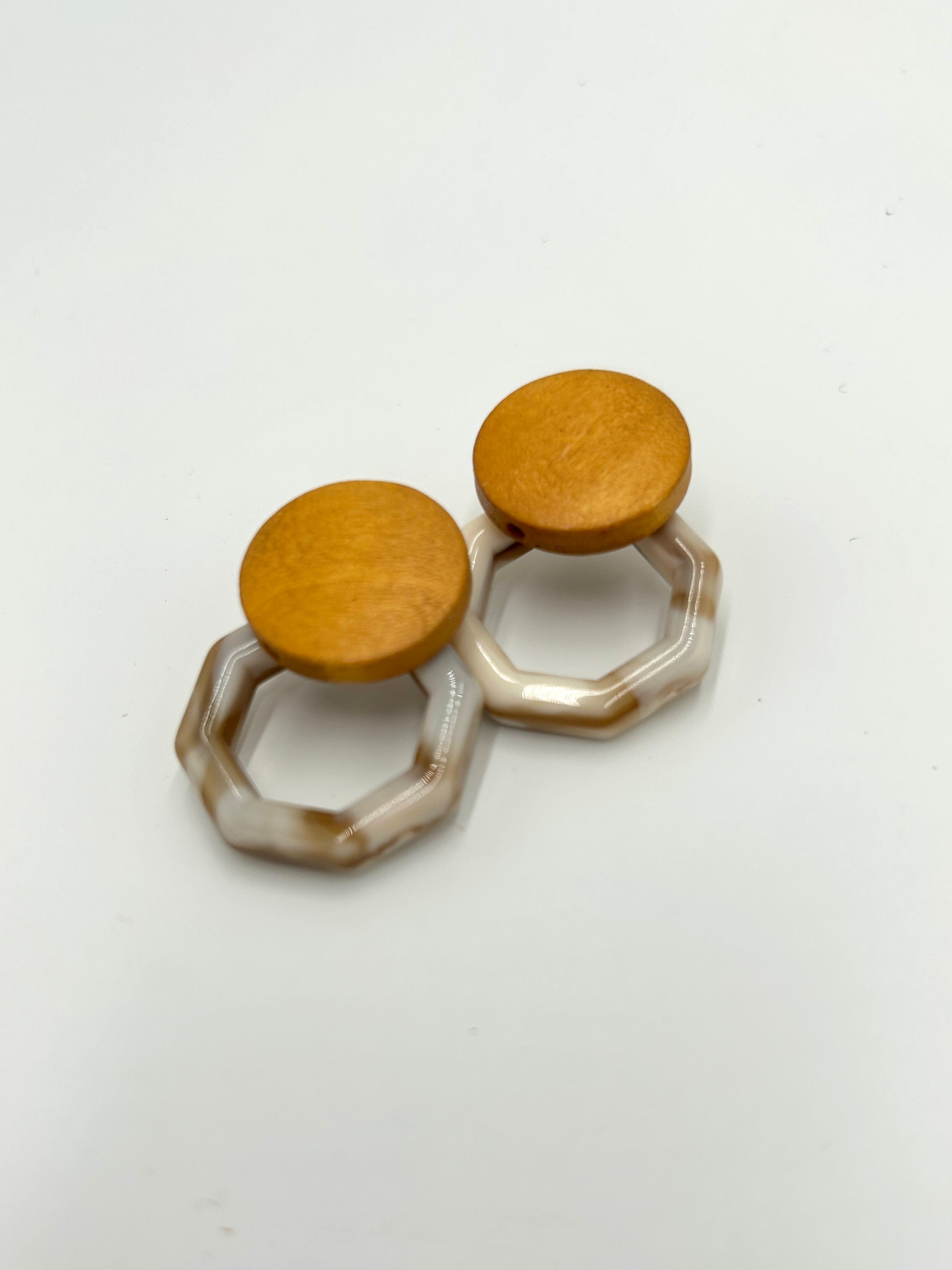 Wooden Hexagon Stylish Earring