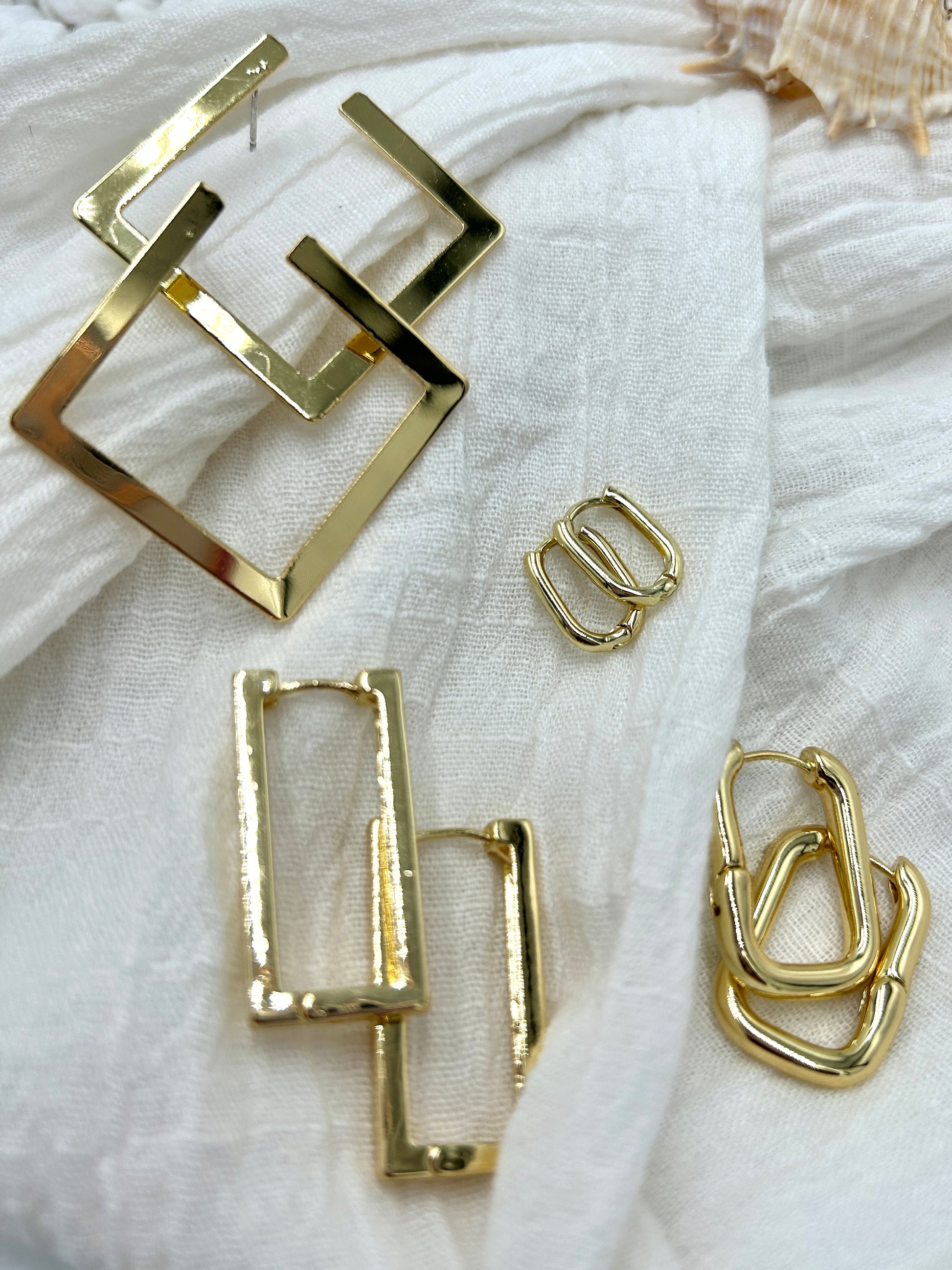 Rectangle Gold Earring