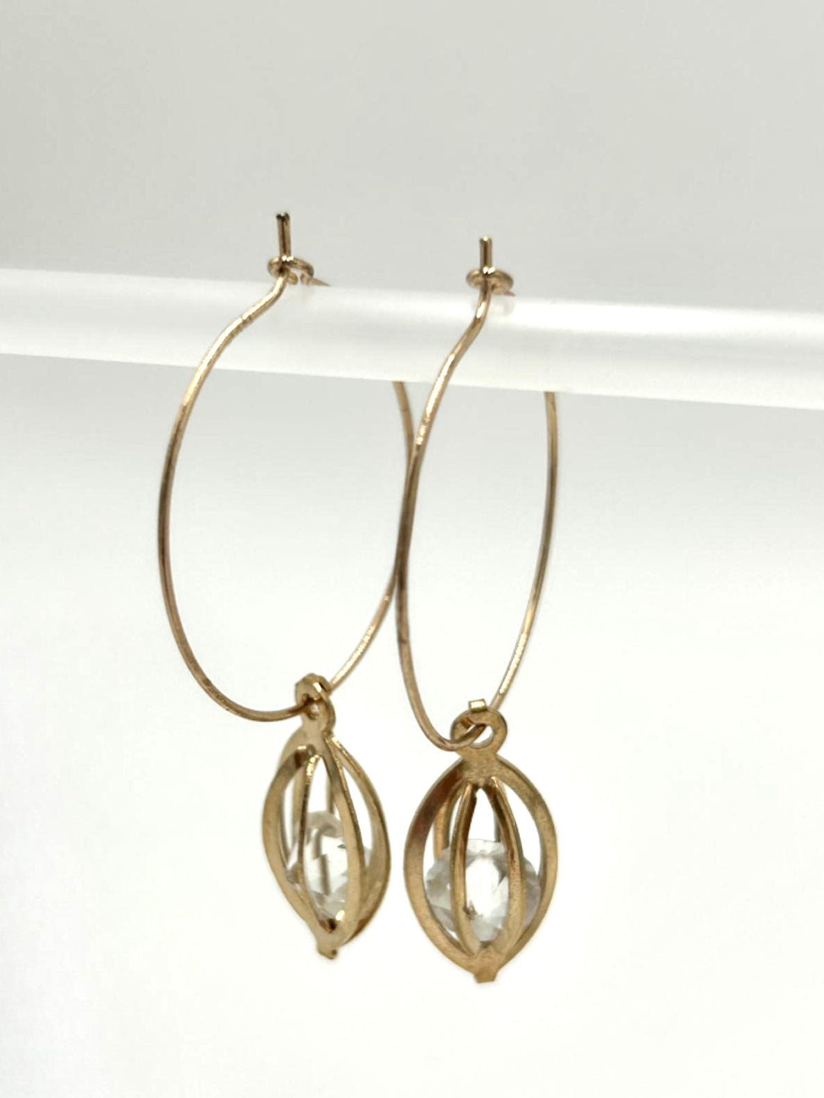 Olivia Round Crystal Drop Earrings