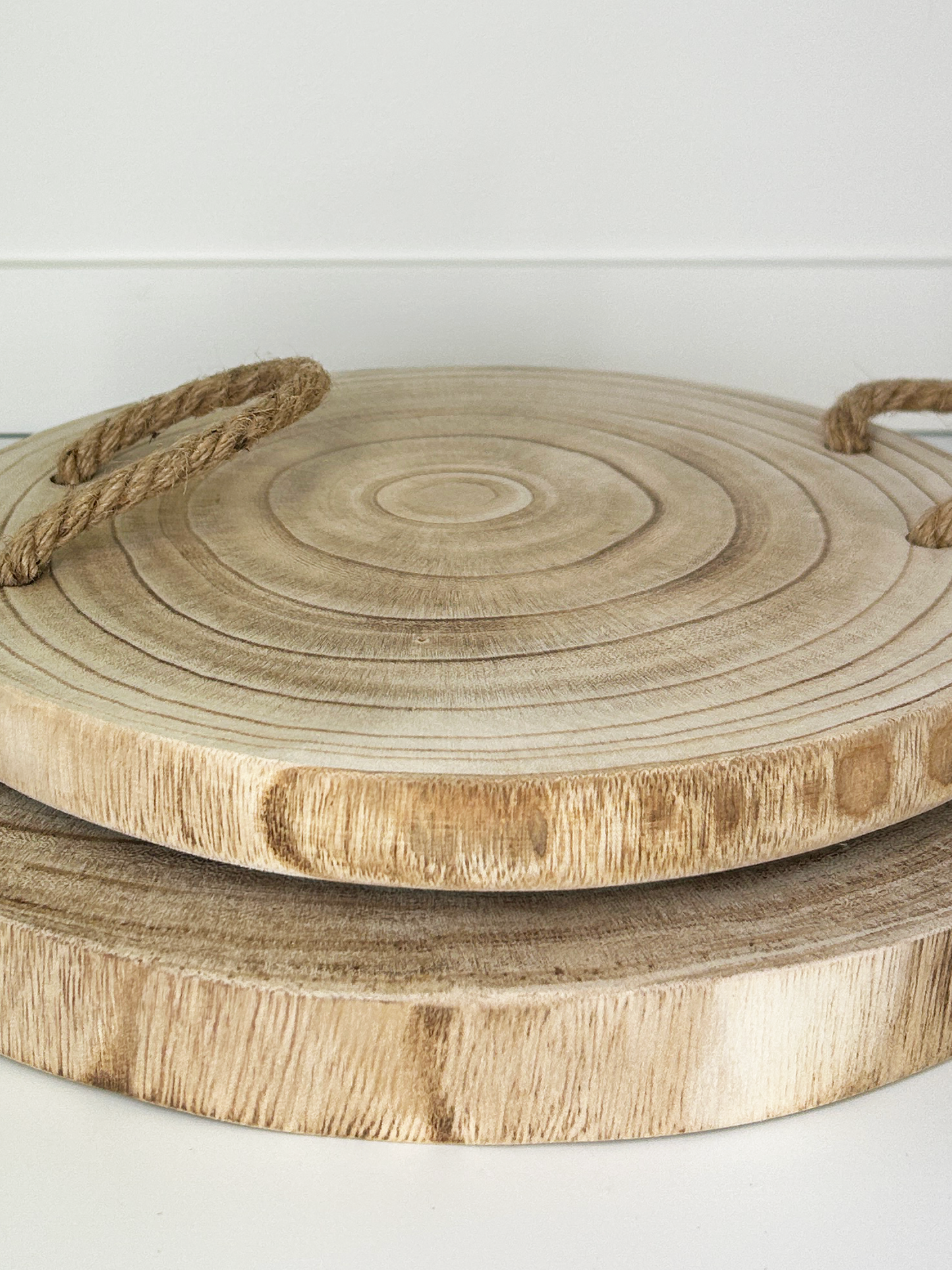  Paulwnia Wood Tray Set with Rope Handles