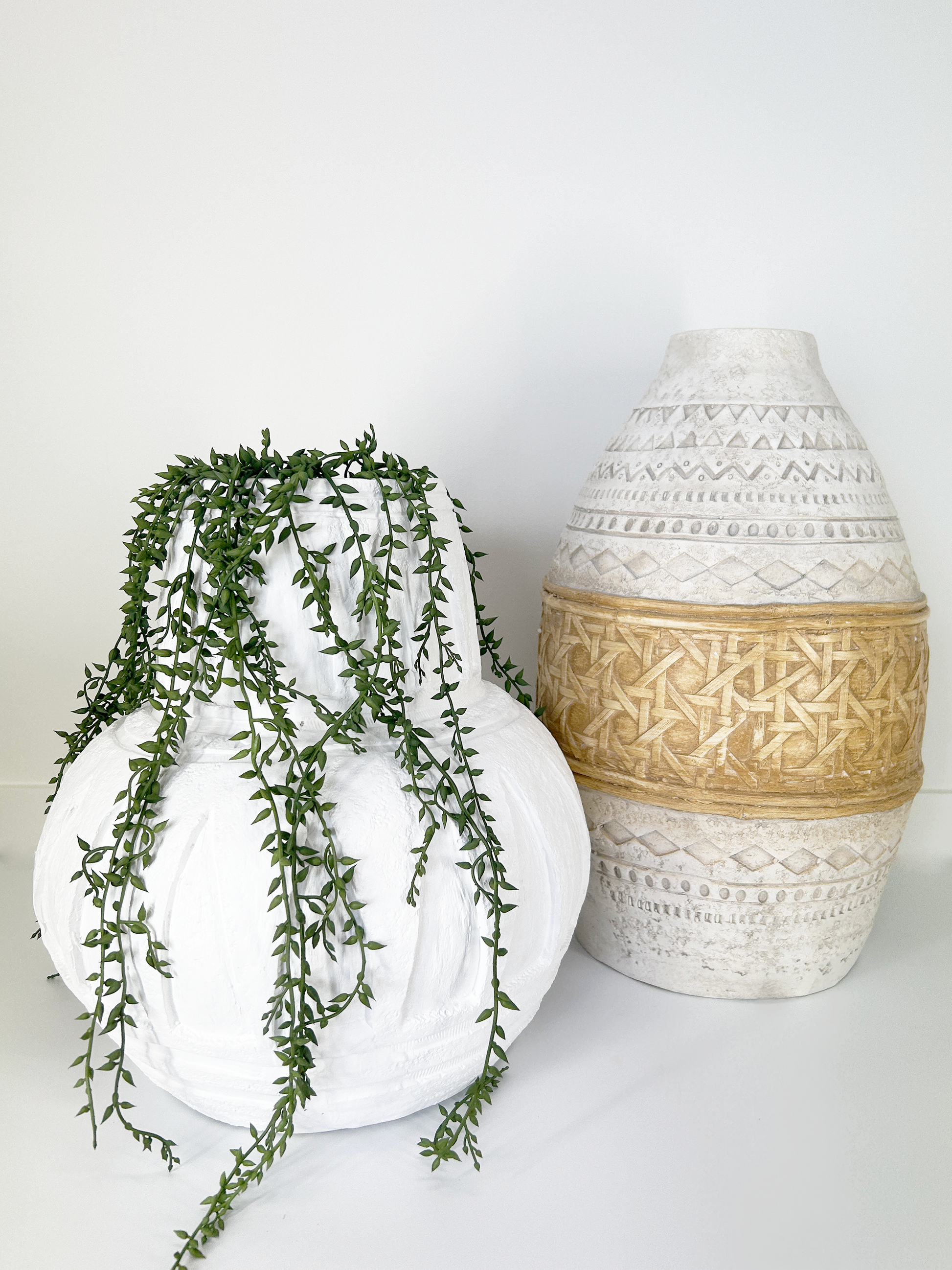 White Large Boho Style Vases