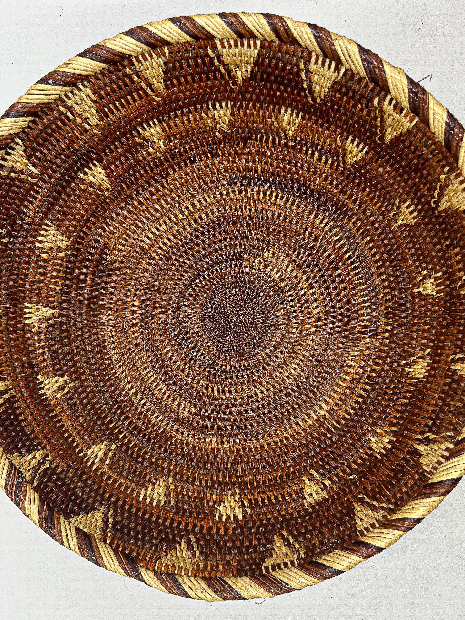 Large Round Handwoven Basket from Papua New Guinea