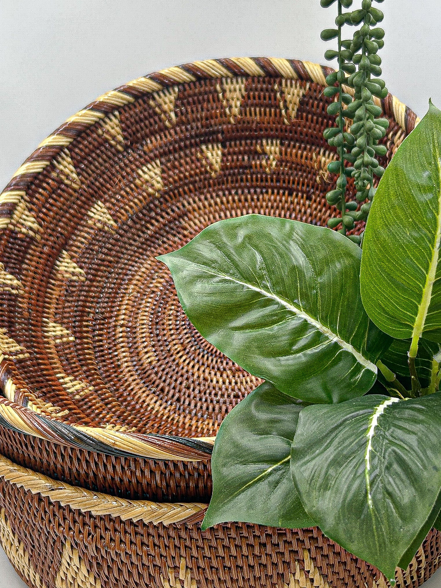 Large Round Handwoven Basket from Papua New Guinea