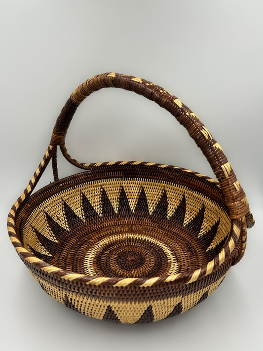 Woven Sun Flower Basket with Handle