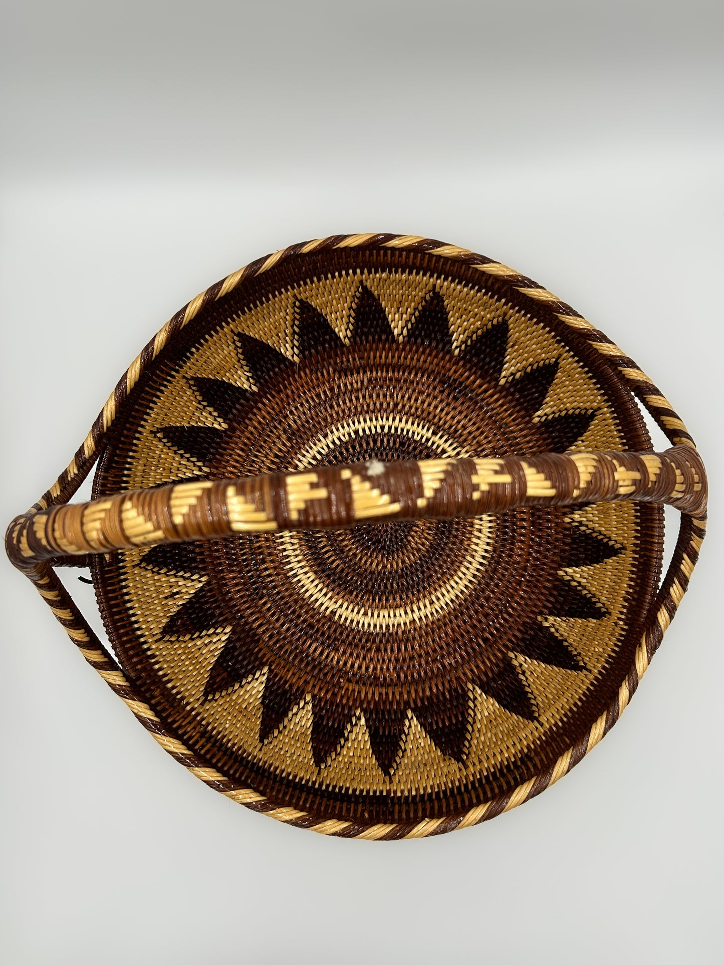 Woven Sun Flower Basket with Handle