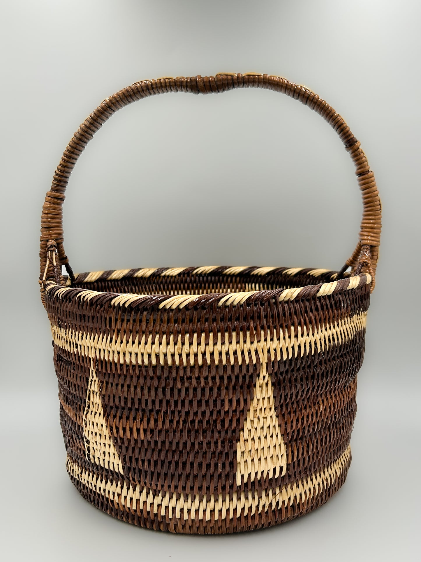 Woven Bucket Basket with Handle