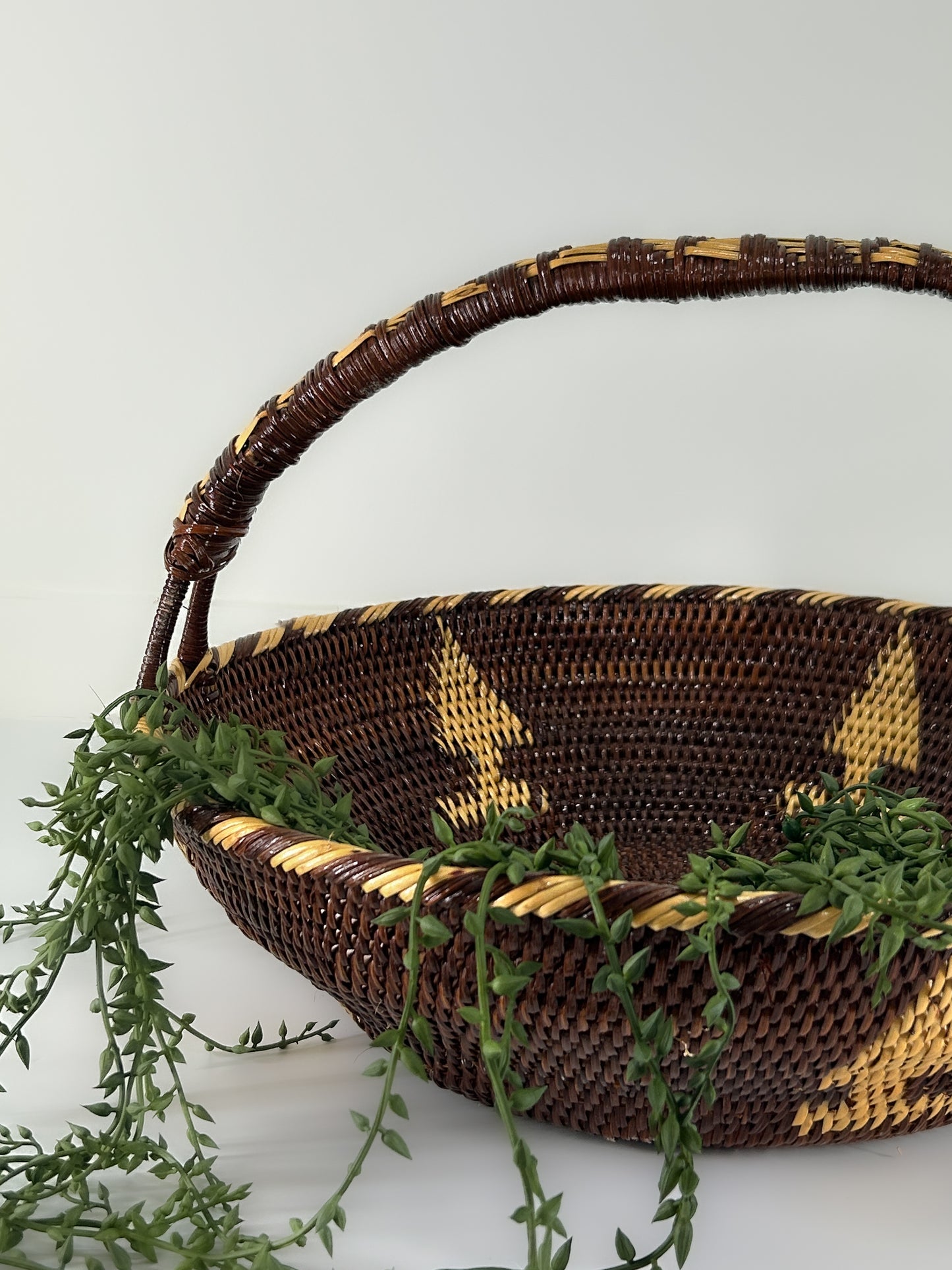 Woven Tree Basket with Handle