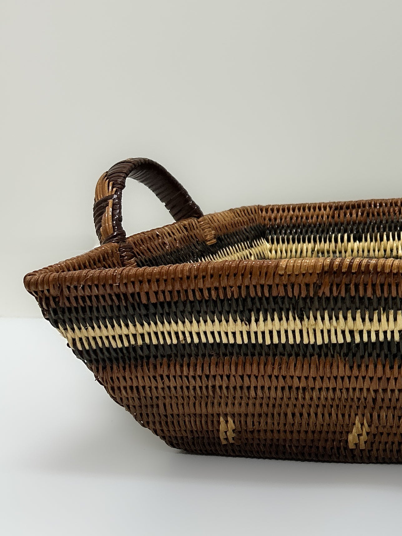 Stripe Rectangle Basket with Handles