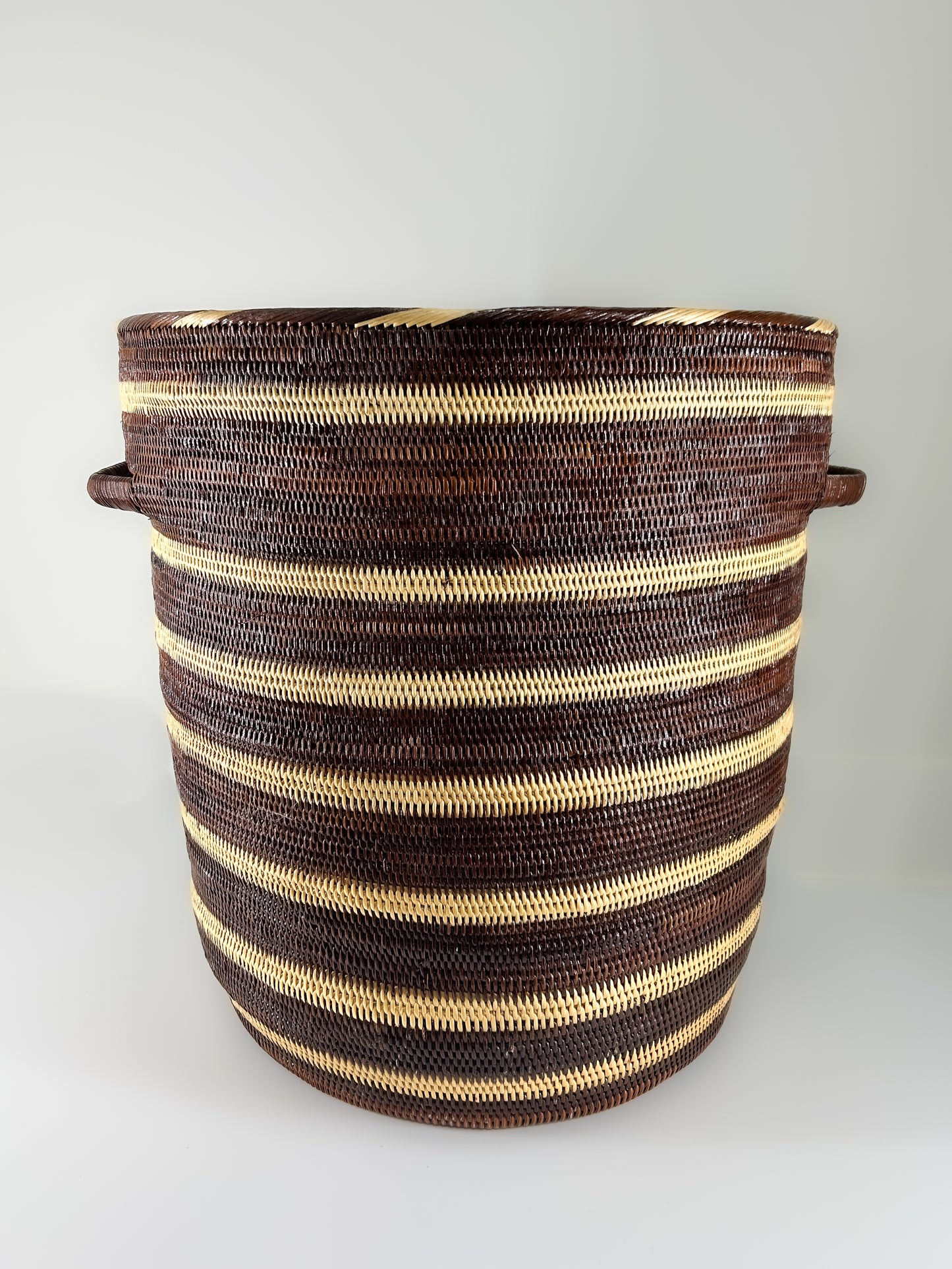 Woven Stripe Laundry Basket