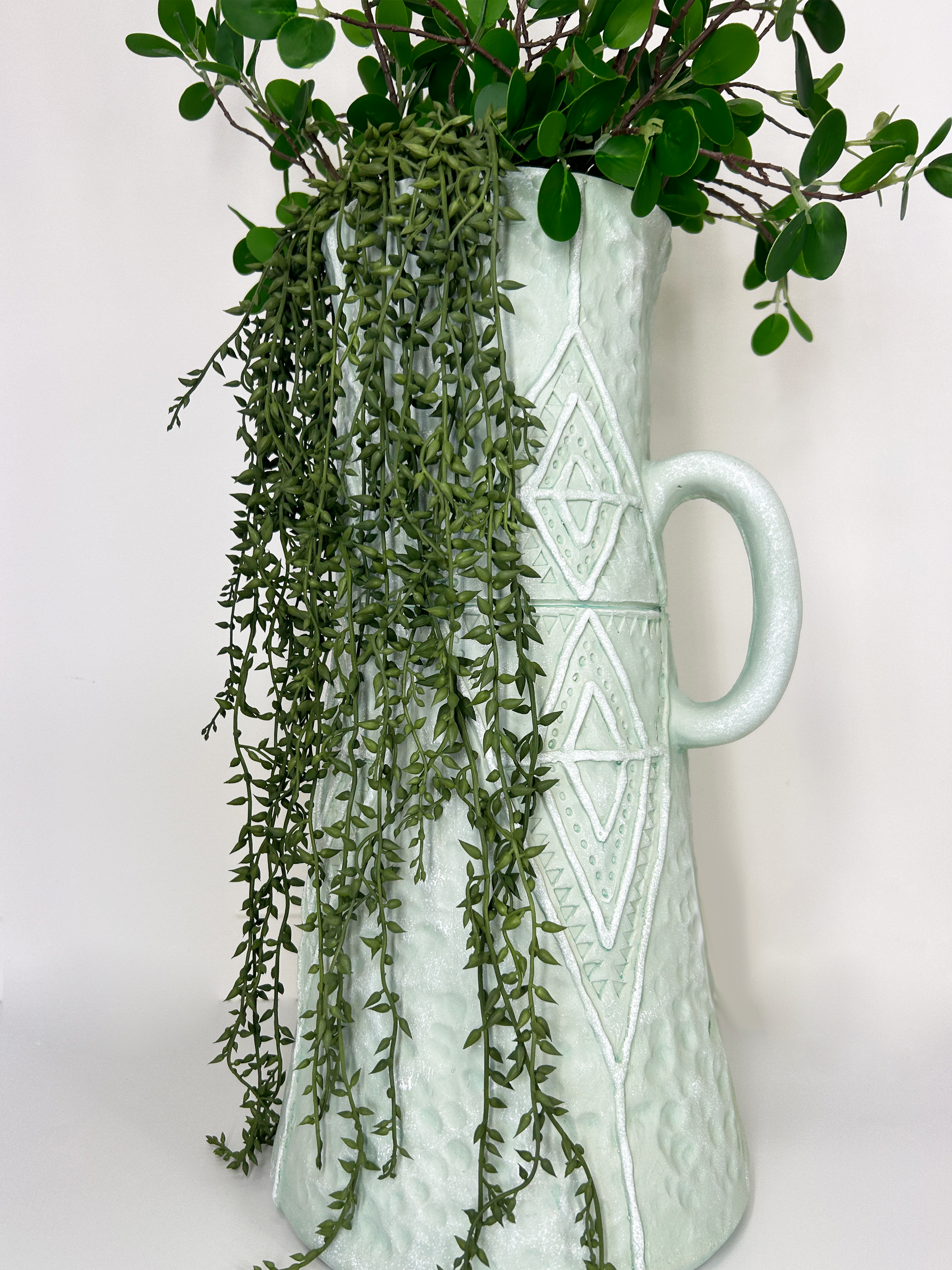 Mint Boho Style Flower Vase Decorative Vase